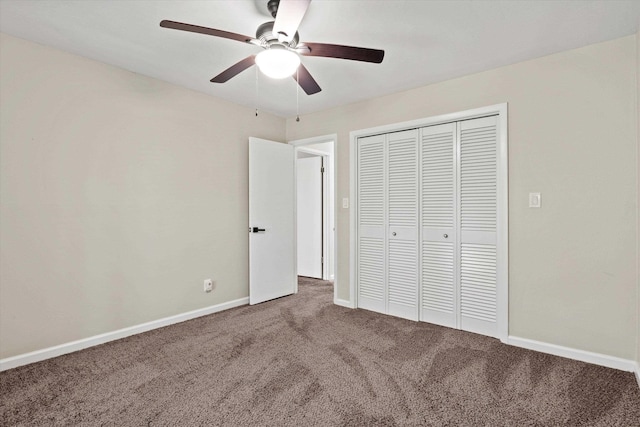 2521 Harriman Cir, Tallahassee, FL 32308 - unfurnished bedroom featuring carpet, a closet, and ceiling fan