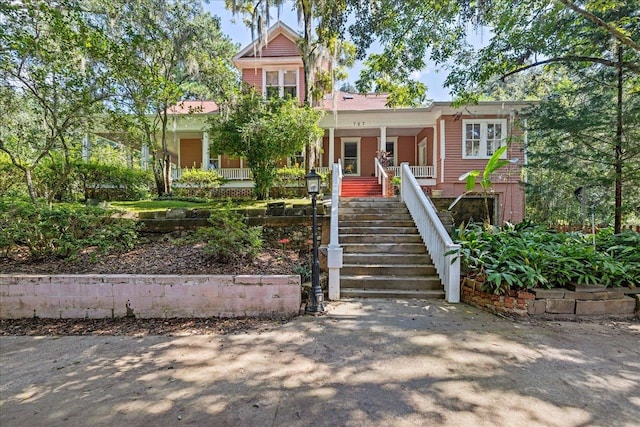 view of front of property with a porch