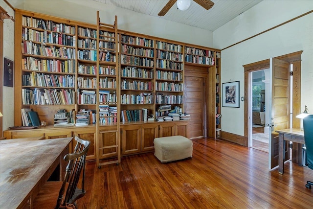 727 Miccosukee Rd, Tallahassee, FL 32308 - sitting room featuring wood-type flooring and a ceiling fan