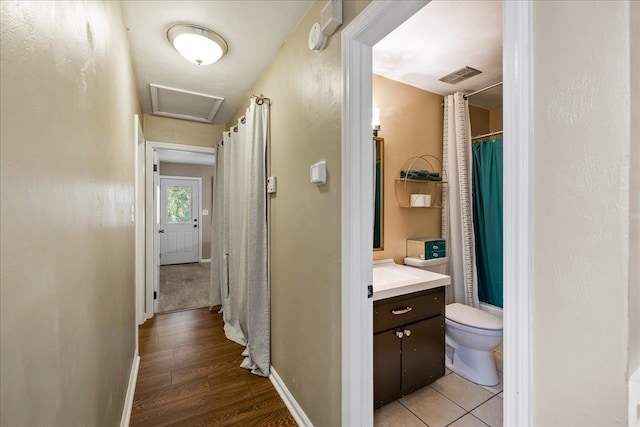 corridor featuring light wood-type flooring