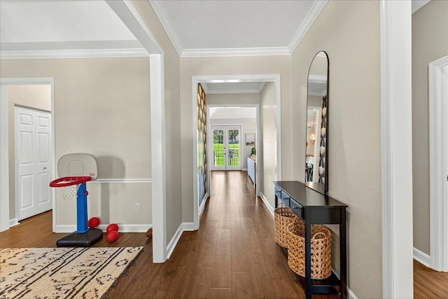 3256 Whitman Way, Tallahassee, FL 32311 - hallway featuring wood finished floors and ornamental molding