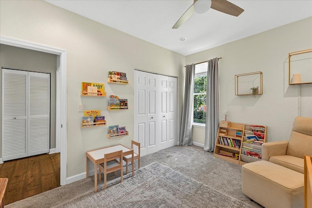 3256 Whitman Way, Tallahassee, FL 32311 - sitting room with a ceiling fan and carpet flooring