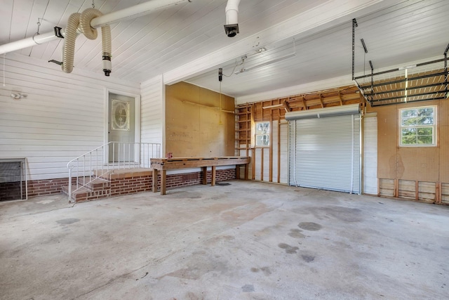 view of garage