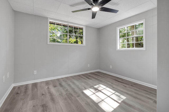 2204 Berkshire Dr, Tallahassee, FL 32304 - unfurnished room featuring plenty of natural light, a ceiling fan, wood finished floors, and baseboards