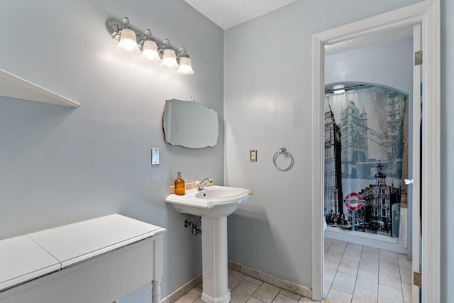 bathroom featuring tile patterned flooring