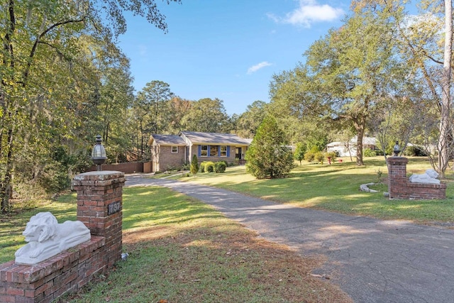 view of front facade with a front yard