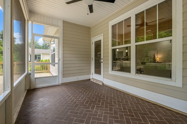 3574 Strolling Way, Tallahassee, FL 32311 - unfurnished sunroom featuring ceiling fan
