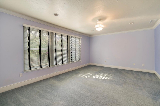 1816 Atlantis Pl, Tallahassee, FL 32303 - spare room featuring ornamental molding, baseboards, and dark colored carpet