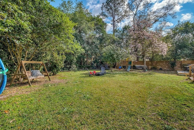 view of yard featuring a playground