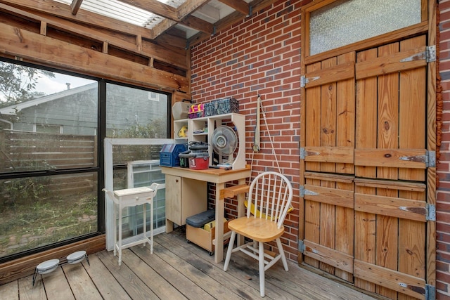 sunroom / solarium with a skylight