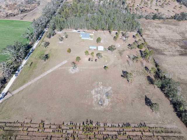 aerial view with a rural view