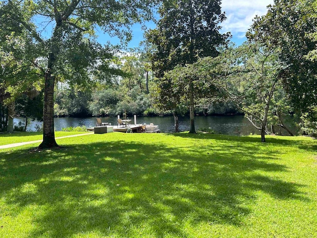 view of yard featuring a water view