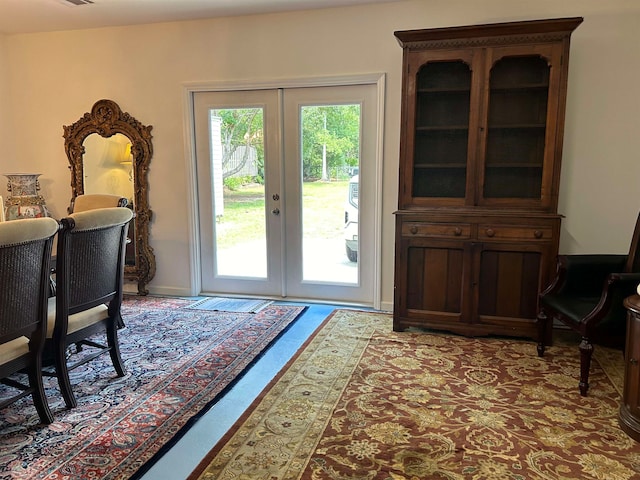 doorway with french doors