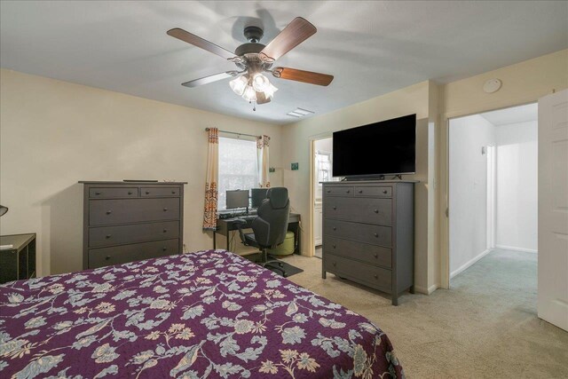 3822 Leane Dr, Tallahassee, FL 32309 - carpeted bedroom featuring baseboards and a ceiling fan