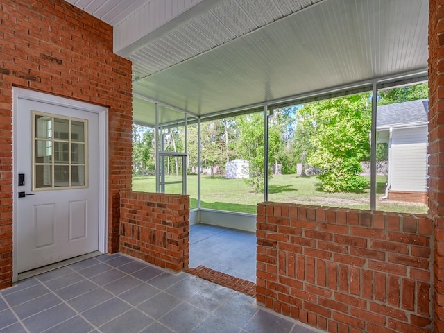 view of unfurnished sunroom