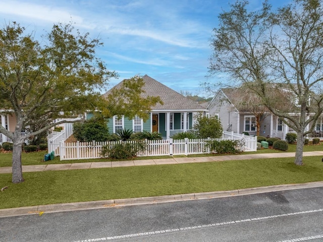 view of front of house with a front lawn