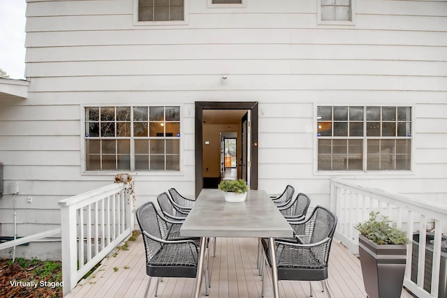 120 China Doll Dr, Tallahassee, FL 32312 - wooden deck featuring outdoor dining space