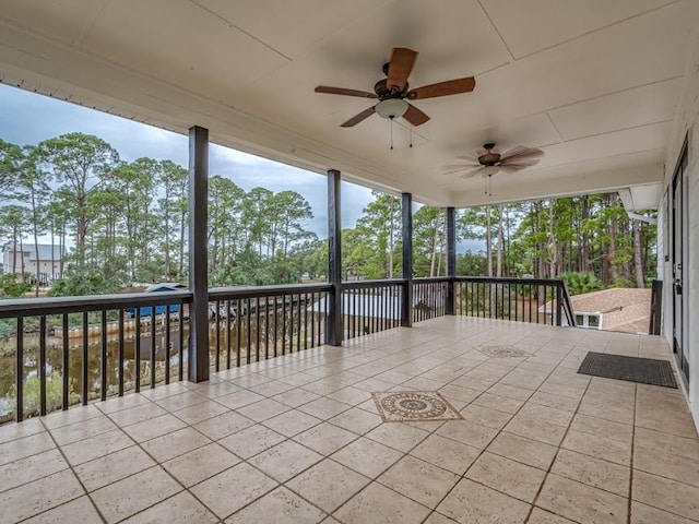 view of patio with ceiling fan