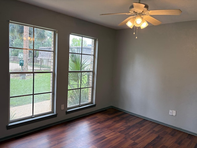 2020 Continental Ave Unit 120, Tallahassee, FL 32304 - spare room with dark wood finished floors and ceiling fan