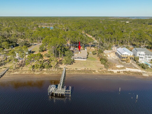2433 Surf Rd, Panacea, FL 32346 - aerial view of property's location featuring a heavily wooded area and a nearby body of water