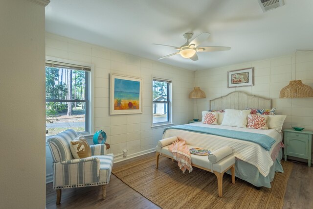 2433 Surf Rd, Panacea, FL 32346 - bedroom featuring wood finished floors and ceiling fan