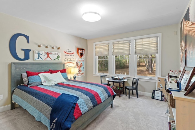 bedroom featuring carpet