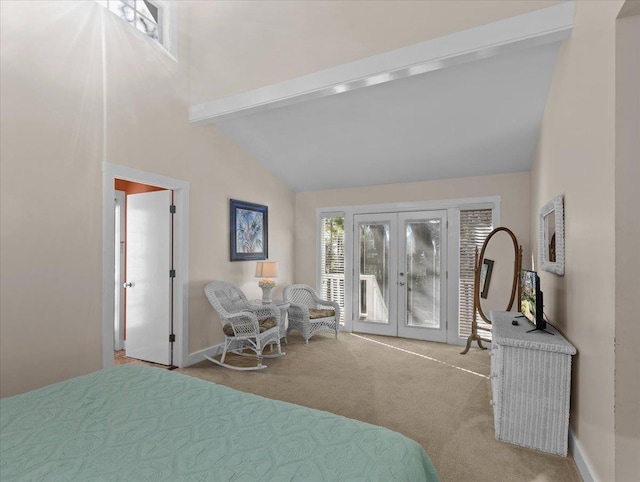 233 NE Maggie Cir, Steinhatchee, FL 32359 - carpeted bedroom featuring french doors, access to outside, and baseboards