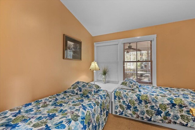 233 NE Maggie Cir, Steinhatchee, FL 32359 - carpeted bedroom with lofted ceiling