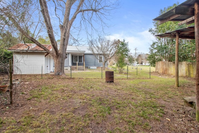 view of yard with fence