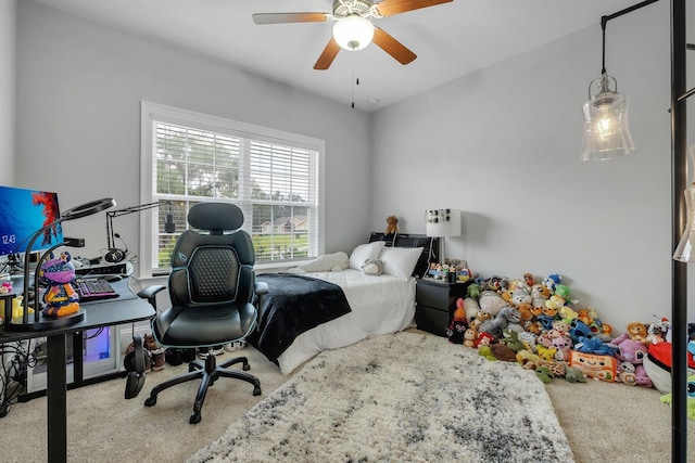 3325 Mariana Oaks Dr, Tallahassee, FL 32311 - bedroom with carpet, a desk, and a ceiling fan