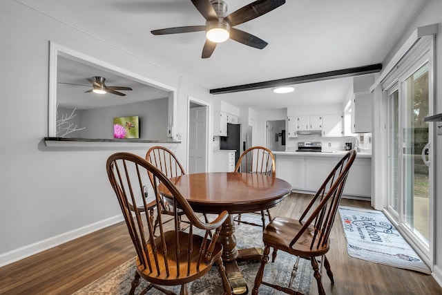 2121 Shadyoaks Dr, Tallahassee, FL 32303 - dining room with wood finished floors, ceiling fan, and healthy amount of natural light