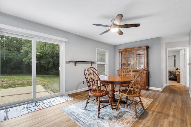 2121 Shadyoaks Dr, Tallahassee, FL 32303 - dining area featuring wood finished floors and a ceiling fan