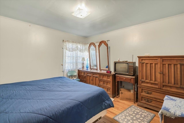 bedroom featuring light wood-type flooring