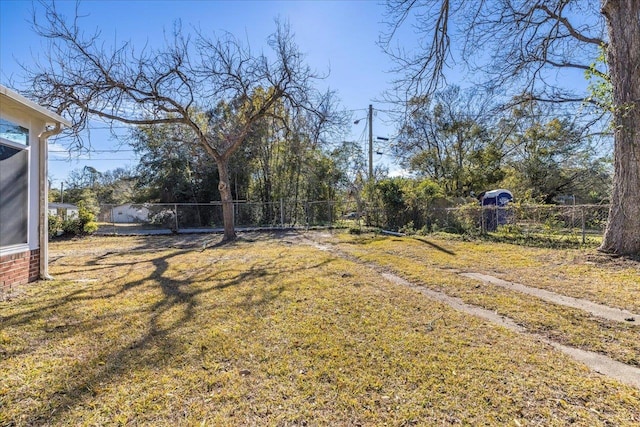 view of yard with fence