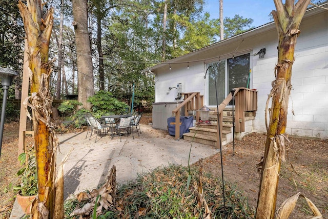 view of patio with outdoor dining area