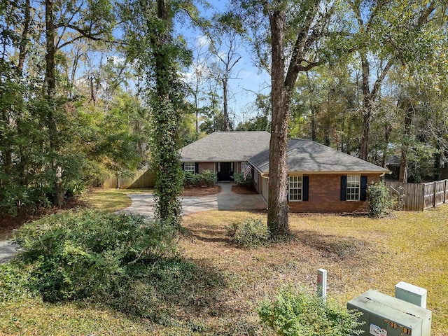 view of single story home