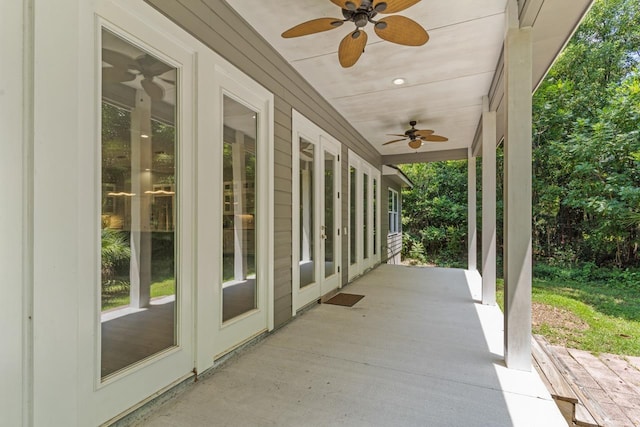 view of patio / terrace with ceiling fan