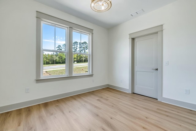 empty room featuring light hardwood / wood-style flooring