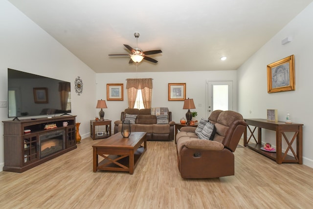 359 Mae Cato Dr, Midway, FL 32343 - living room featuring wood finished floors, a ceiling fan, baseboards, and healthy amount of natural light