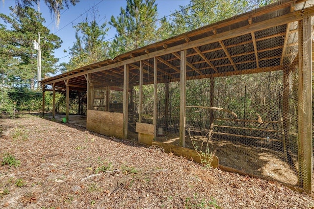 exterior space featuring a carport