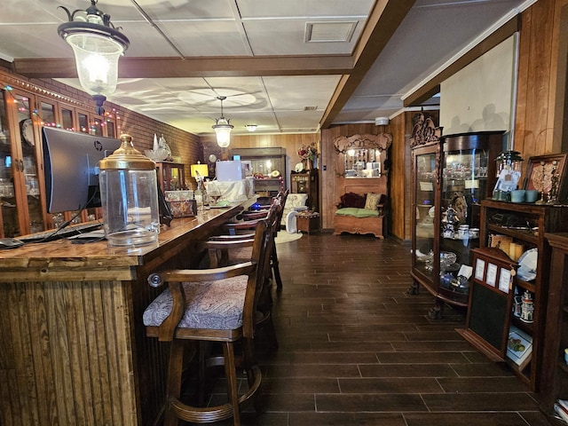 bar with wood counters