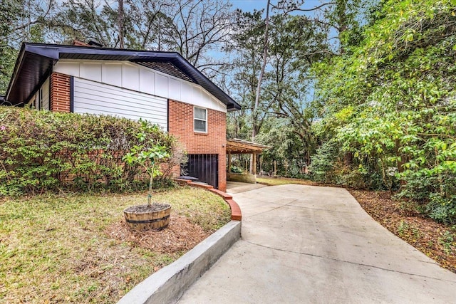 view of property exterior featuring a carport