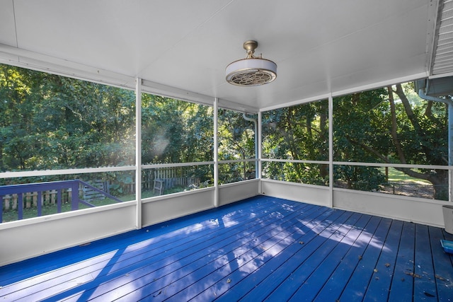 view of unfurnished sunroom