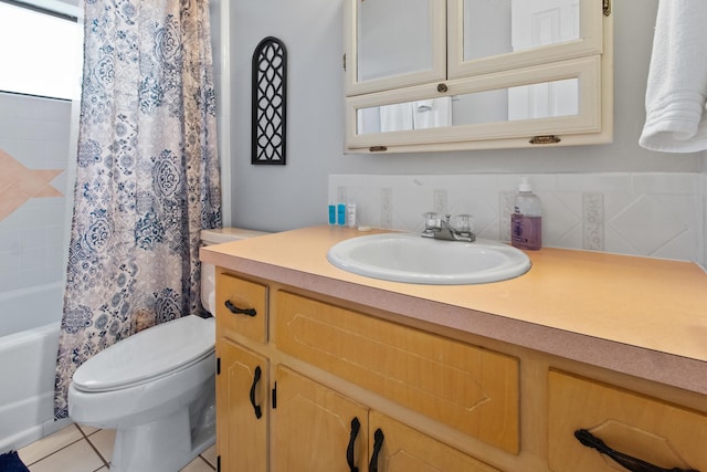 22 Lighthouse Pt, Crawfordville, FL 32327 - bathroom with vanity, shower / bathtub combination with curtain, and tile patterned flooring