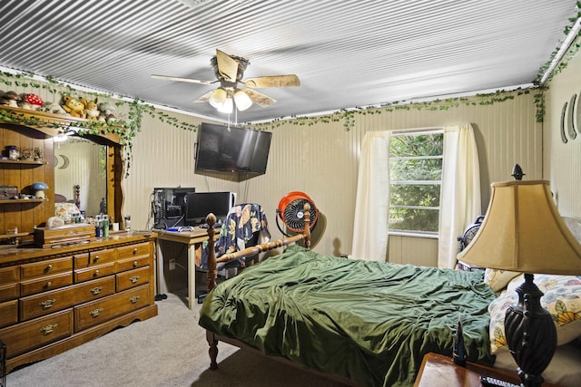 20158 NW Evans Ave, Blountstown, FL 32424 - bedroom with carpet, a desk, and ceiling fan