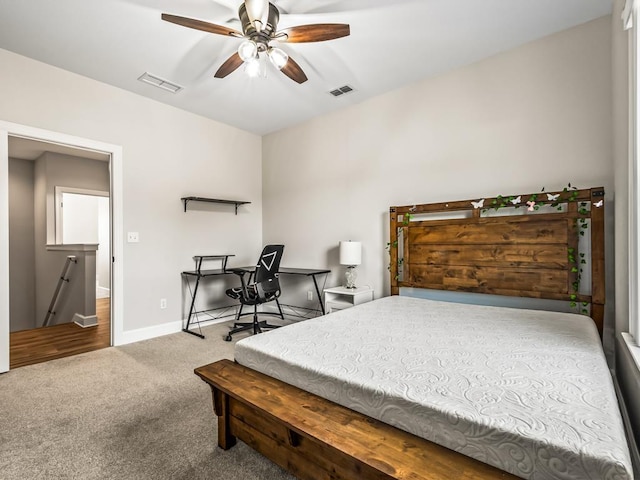 2288 Wabash Trl, Tallahassee, FL 32303 - bedroom featuring carpet flooring and ceiling fan