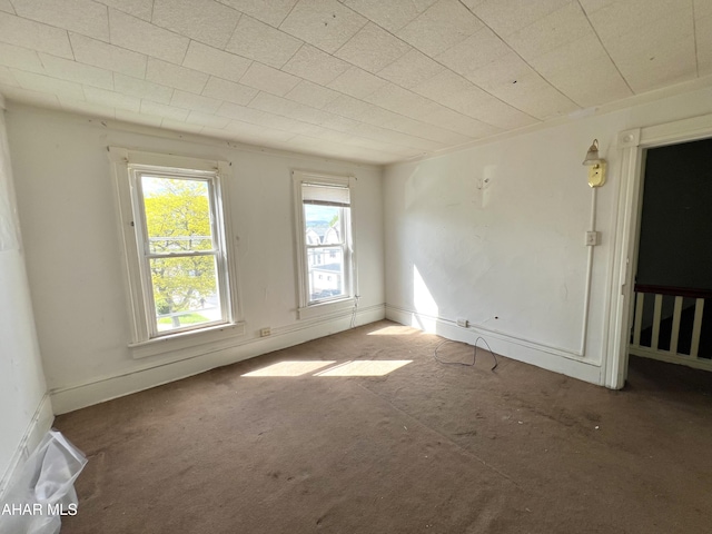 view of carpeted spare room