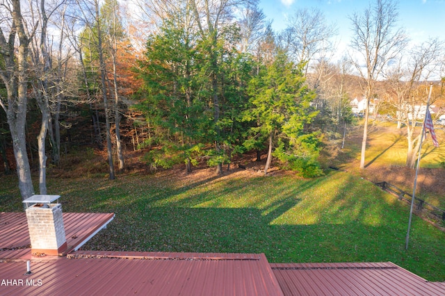 view of yard featuring a deck