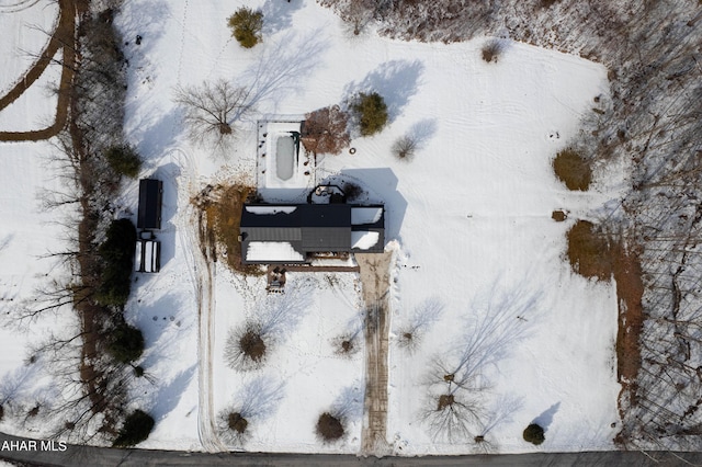 view of snowy aerial view