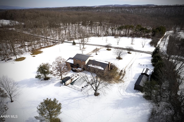 view of snowy aerial view